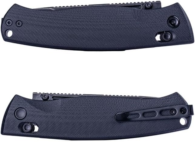 Real Steel Pathfinder FFG Pocket Knife - 3.74" Alleima 14C28N Blackwash Blade, G10 Handle Tactical Knife - Perfect for Camping, Hiking, EDC Cutting Tasks - Black G10 Handle