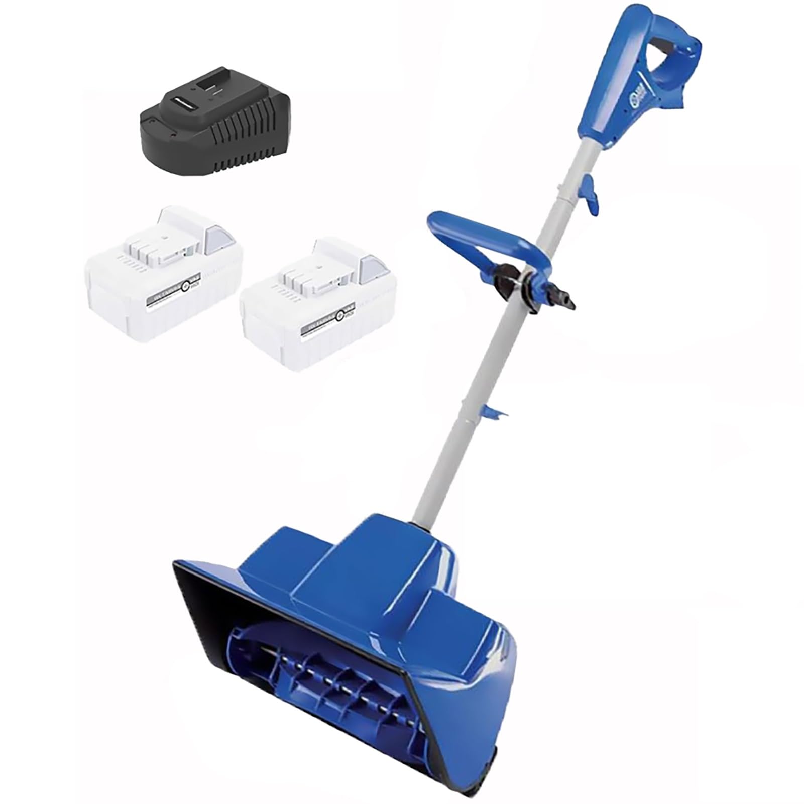 Pala da neve elettrica, 24 V, a batteria, ad alta potenza, ricaricabile, con distanza di lancio di 8 m, per patio e parco giochi