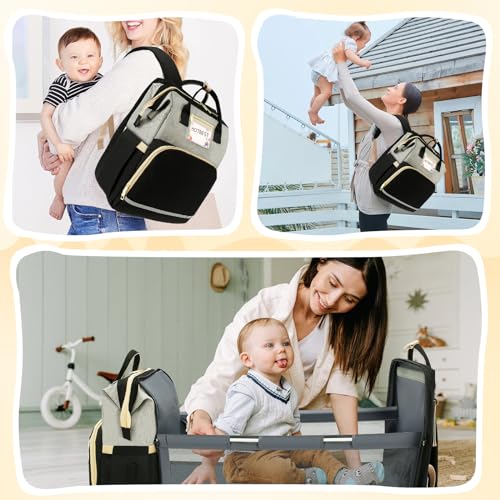 Multifunctional Waterproof Baby Diaper Bags with USB Port