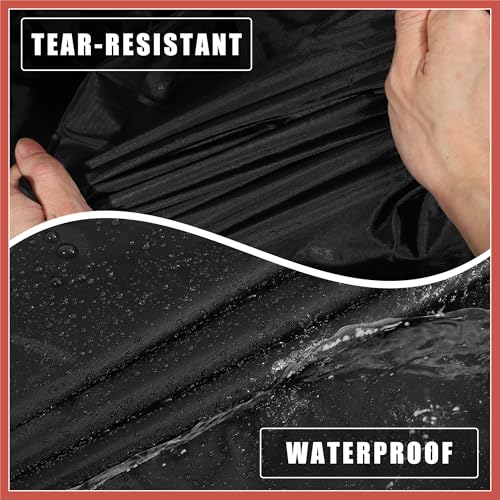 Image of ACROPIX Car Cover for Smart Fortwo 2007-2023 210D-PU Oxford Outdoor Full Car Cover All Weather Waterproof Windproof Protection with Driver Door Zipper Black Car Parts