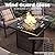 Propane Outdoor Fire Pit Table, 28" Rattan Square Fire Pit Table, Outdoor Gas FirePit W/Glass Wind Guard, Tempered Glass Tabletop, Lid, CSA Listed, 50,000 BTU, Outside Patio Deck & Garden, Brown