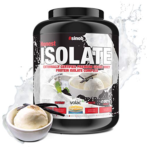 sinob Honest Whey Isolate Protein - Vanille Icecream - 1 x 1800 g Iso Whey Protein Isolate ausschließlich aus 100 % Volac Protein mit DigeZyme® einem Multi-Enzyme-Complex mit Laktase Cover