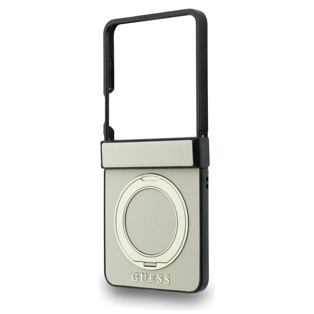 CG MOBILE Guess Soporte de anillo magnético con logotipo clásico granulado compatible con MagSafe Funda para Samsung Galaxy Z Fold8 Ultra (Beige)