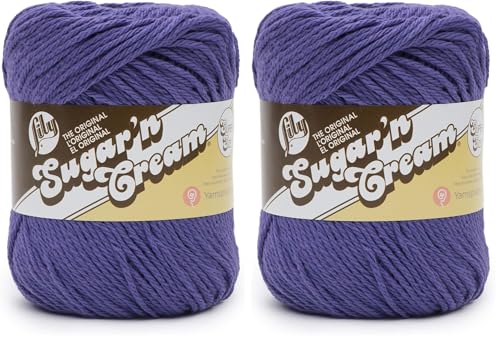Image of Lily Sugar N Cream Super Size Yarn, Dark Orchid (Pack of 2)