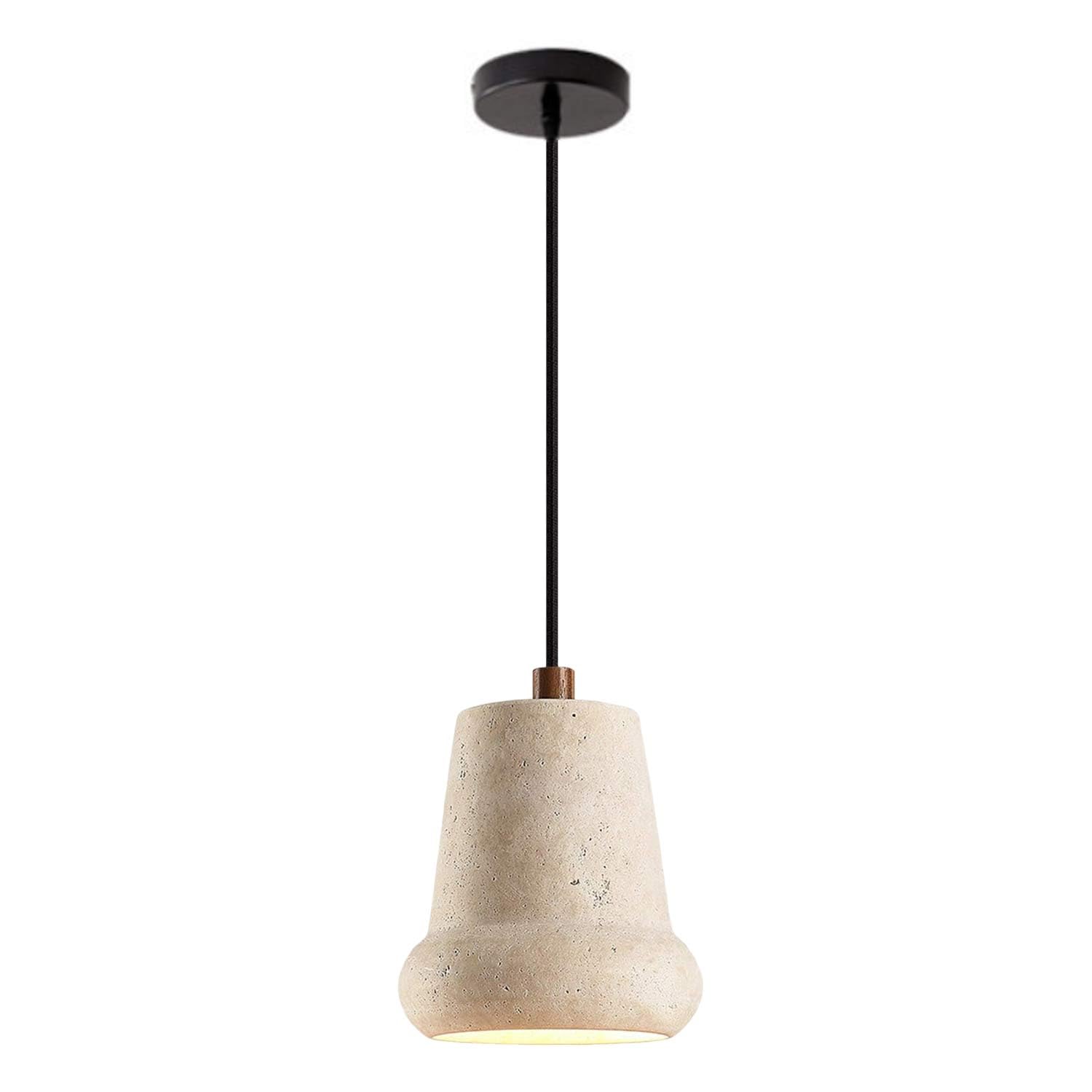 Generico Lampada A Sospensione In Travertino Giallo Naturale Da Soffitto Per Fattoria A Con Accento In Legno E26