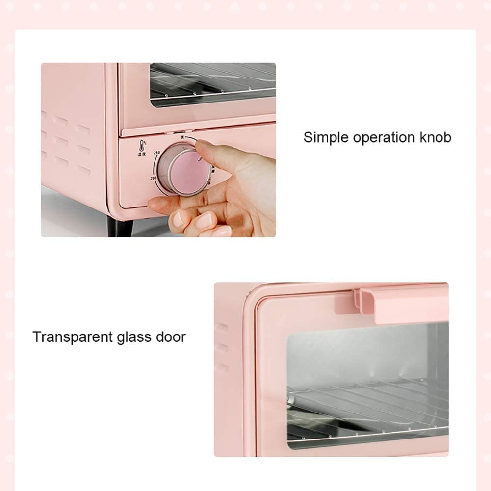 Mini Horno Tostador de 13L, Temporizador de 60 Minutos, Horno eléctrico for Hornear en el hogar, Hornear Pasteles, Pan, Multifuncional, Completamente automático