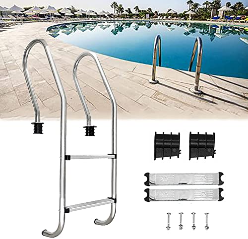 Escalera de piscina de acero inoxidable 2 peldaños antideslizante miniatura 1