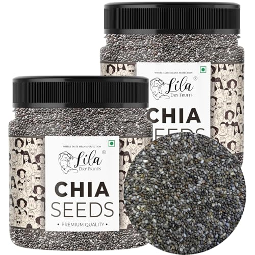 Image of LILA DRY FRUITS Chia Seeds 1 Kg x 2 for Eating Raw Organic Superfood Rich in Fiber Protein Omega 3 Weight Loss Detox Drink Seeds for Smoothies Salad Falooda Sabja Seeds Perfect for Gifting