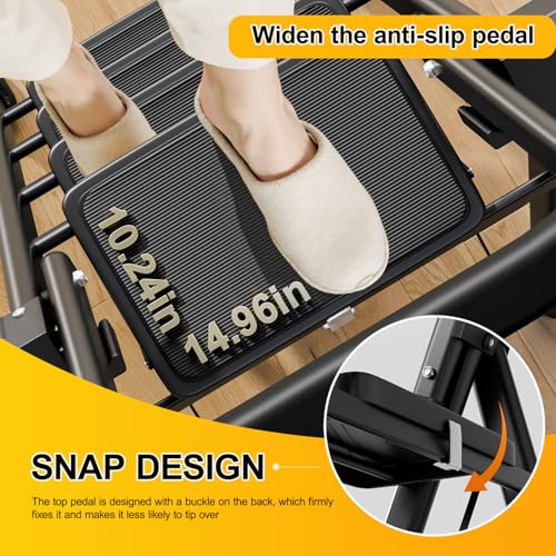 Image of 6 Step Ladder, Retractable Handgrip Folding Step Stool with Anti-Slip Wide Pedal, Carbon Steel Step Stool Ladders for Adult,Safety Household Ladder for Kitchen,Home,Office&Garage