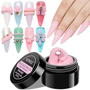 Supwee Feste Gel-Nagelverlängerung, multifunktionales rosa Antihaft-Handskulpturen-Aufbaugel zum Schnitzen von Mustern, Dekoration Nagelkunst, Prägung hartes Gel für Nägel Mniküre 14 g (0,49 fl oz)