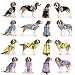 LUOWAN Hundemantel für kleine Hunde, Hundemantel mit Geschirr, Reflektierende Outdoor-Hundeweste, Winter Hundejacke für Katzen, Welpen, kleine, mittlere Hunde