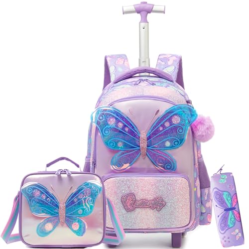 HTgroce Cartable a Roulette Fille cm1 Sac Dos Roulettes Pour