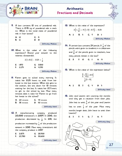 Math Practice Workbook Grades 6-8: 1000+ Questions You Need to Kill in Middle School by Brain Hunter Prep (Arithmetic, Algebra, Geometry, Measurement, ... more in Kill It Series by Brain Hunter Prep) - Image 14