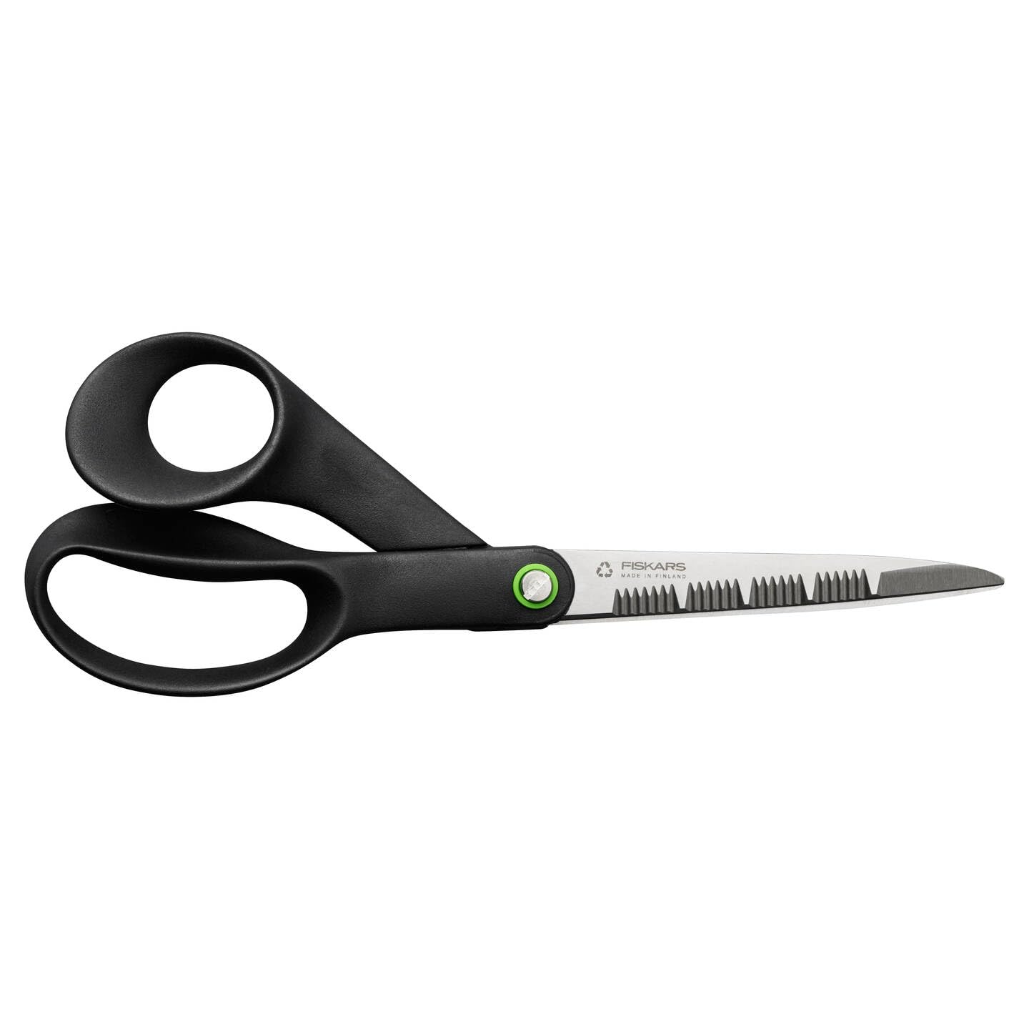 Fiskars ReNew Forbici da Cucina, Lunghezza 21 cm, Acciaio Inox Rigenerato/Plastica di Recupero, Design Ergonomico, Nero, 1074545
