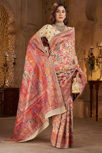 Image of SGF11 Women's Kanjivaram Pure Soft Silk Saree With Unstitched Blouse Piece