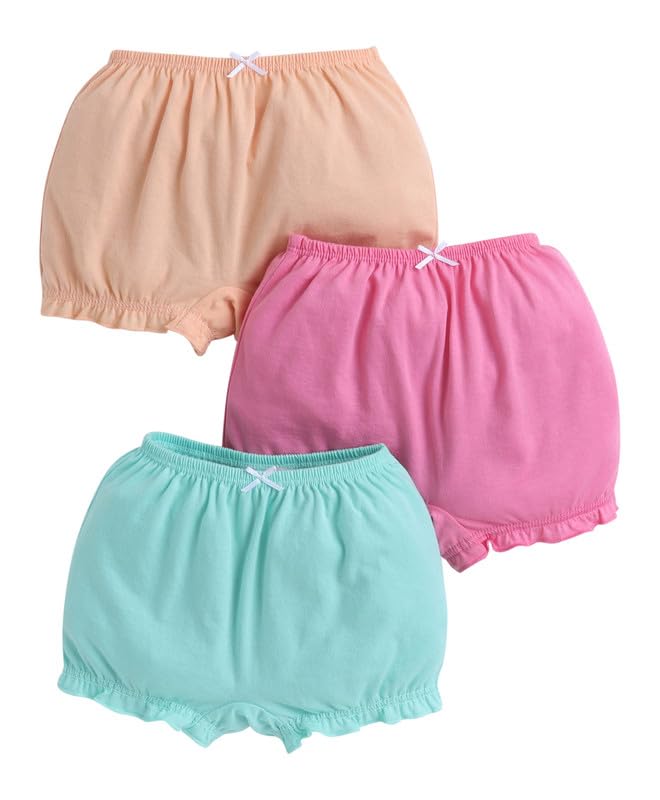 bumzee Girls Compact Cotton Solid Color Bloomers Pack of 3-picture-23