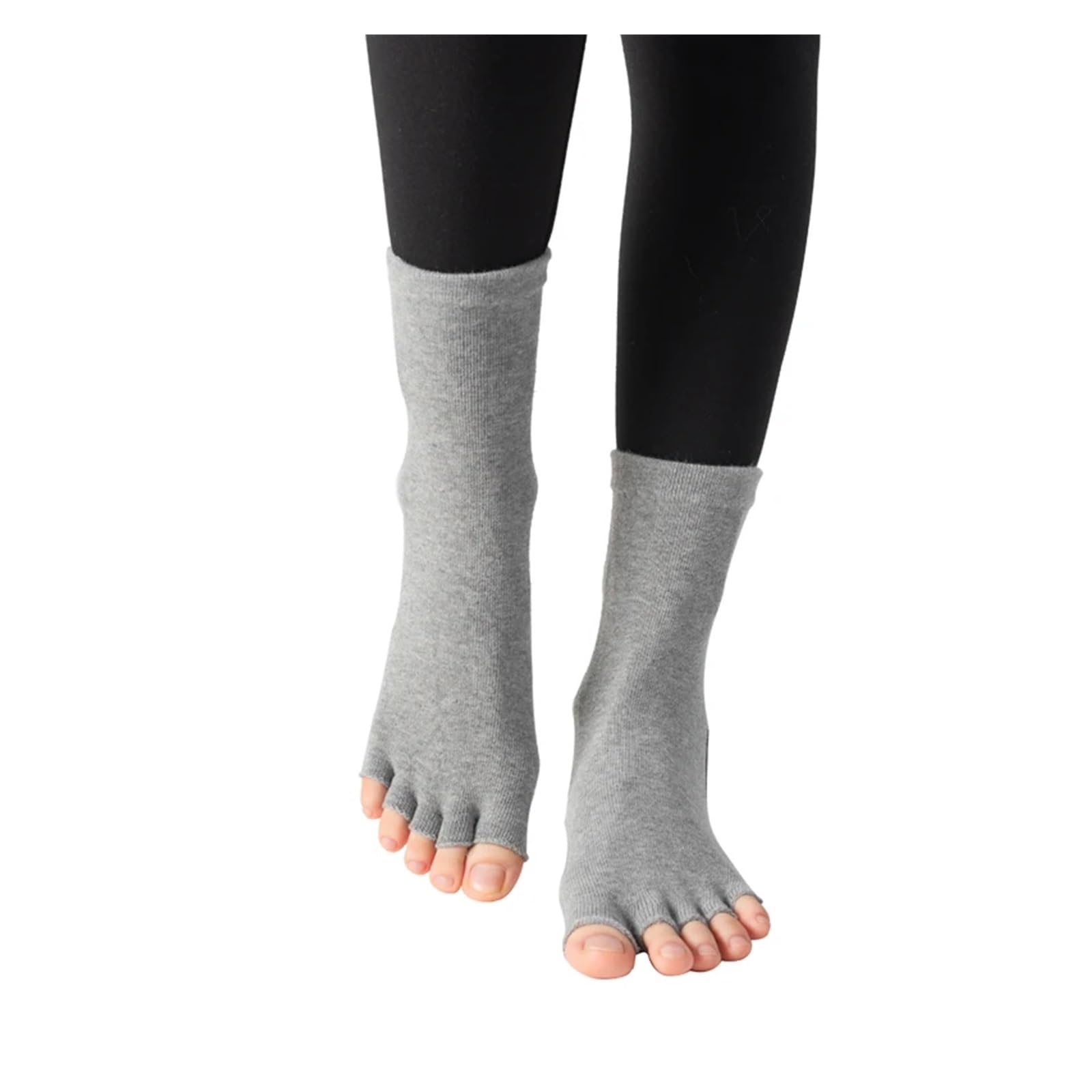 Pilates Socken Rutschfeste Zehenlose Pilates-Socken Mit Fünf Fingern, Baumwolle, Yoga-Socken For Frauen, Fitness, Sport, Tanz, Ballett, Knöchelsocken For Damen