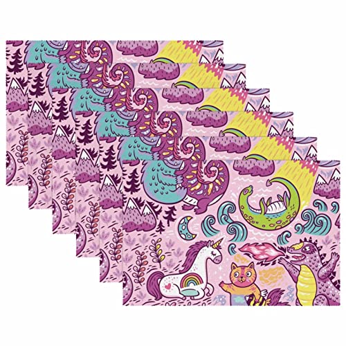 Sets de table dinosaure x6 antidérapants 30x45 cm pour salle à manger - 6