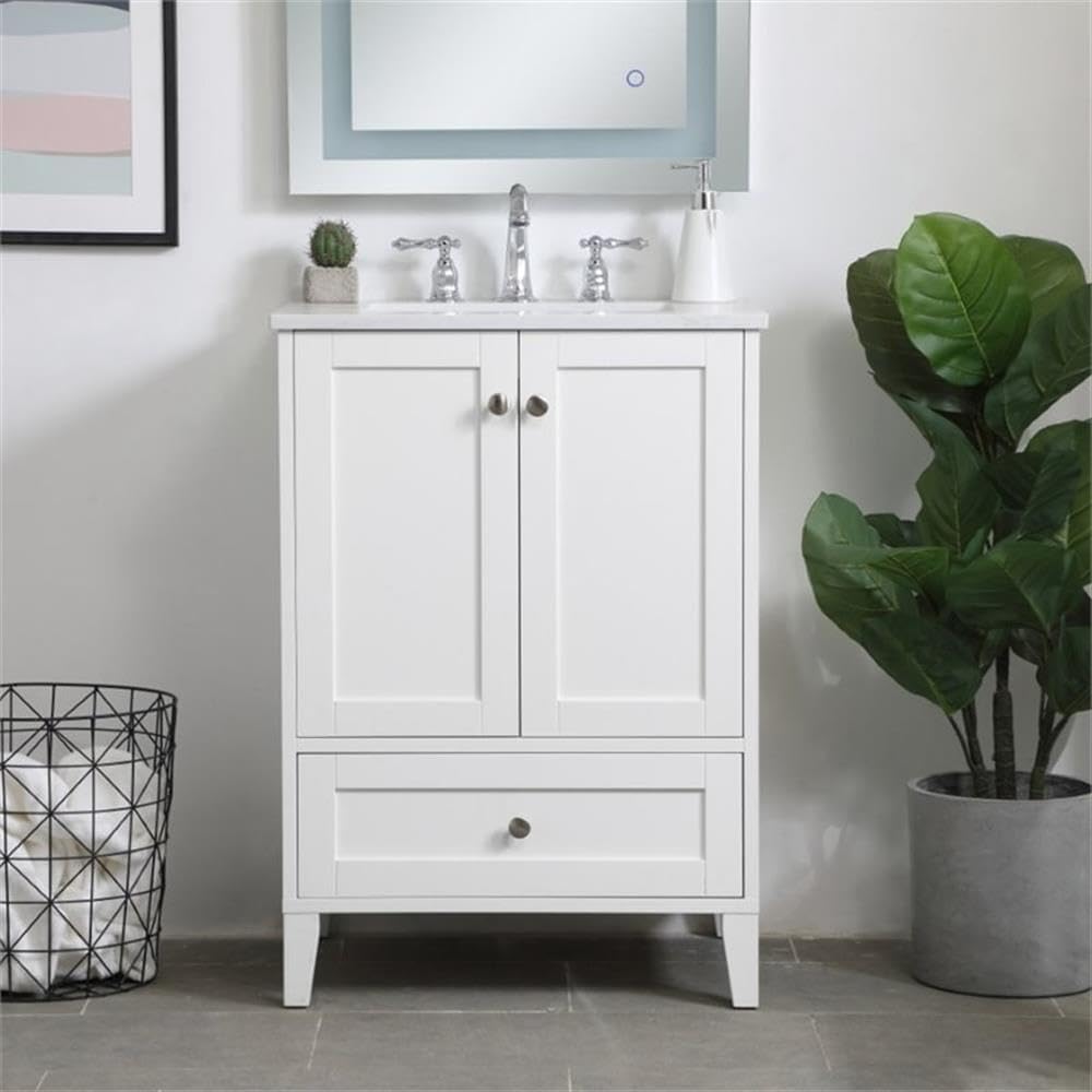 24 Inch Single Bathroom Vanity in White, 714621
