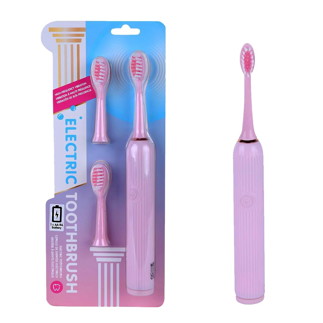 MINISO Electric Adult Toothbrush Aa R6 Battery Powered Roman Pillar