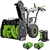 EGO Power+ 28 Electric Snow Blower, Cordless Self-Propelled 2-Stage, Includes (2) 56 V 12.0Ah Batteries and Dual Port Charger - SNT2807