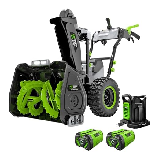 EGO Power+ SNT2807 56-Volt 28" Self-Propelled 2-Stage Snow Blower with Peak Power™, (2) 12.0Ah Batteries and Dual Port Charger Included