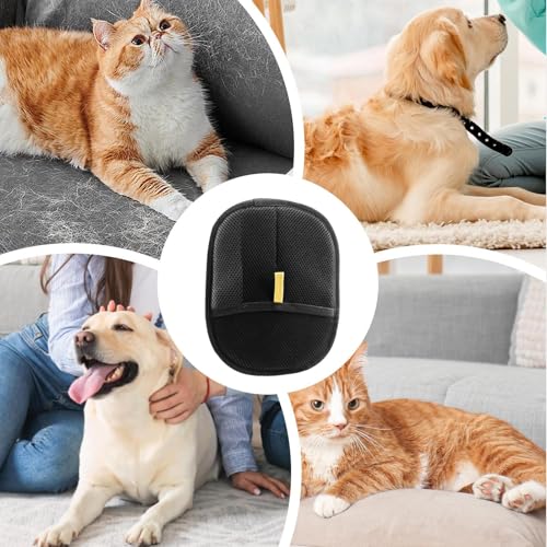 Generisch Fellmagnet, Pfotenmond Fellmagnet, Double-Sided-Pet-Grooming-Gloves, Fellhandschuhe Fingerlos Katze, Pet Hair Remover Glove, Hund Handschuhe Fellpflege Für Glattes und Gesundes Fell