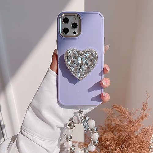 Coque iPhone 11 antichoc ENILSA support cœur chaîne cristal