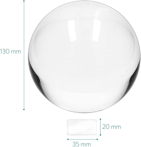 Miniatura 9 de Navaris Bola de cristal transparente, globo K9 transparente de 3.937 in para adivinación de meditación, accesorio de esfera de fotos para decoración