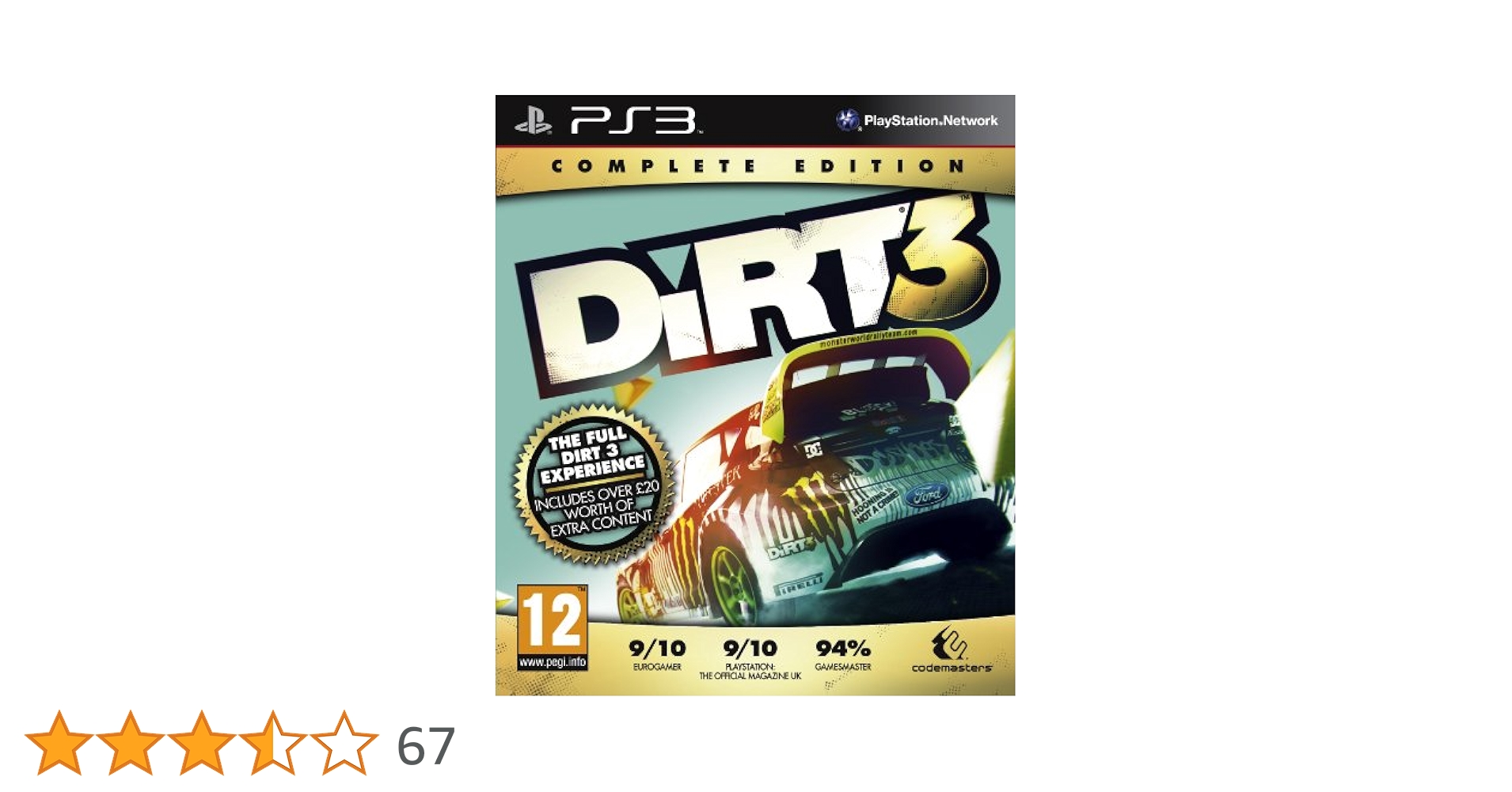 Dirt 3: Complete Edition [Playstation 3 PS3, Region Free