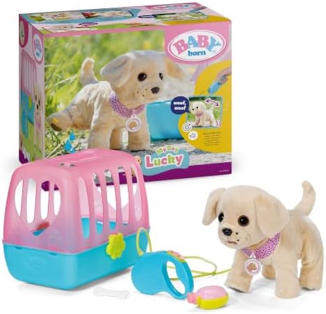 BABY Born Mein Hund Lucky mit Transportbox | 5 Funktionen, Transportbox, Batterien erforderlich