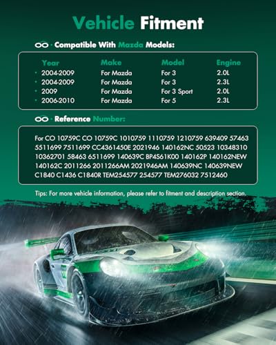 Image of SCITOO AC Compressor for Mazda for 3 2.0L 2.3L 2004-2009 | Fast Cooling, Ultra Low Noise (≤72 dB)Air Conditioner Compressor with Clutch, Easy Installation, 1010759 1110759 1210759