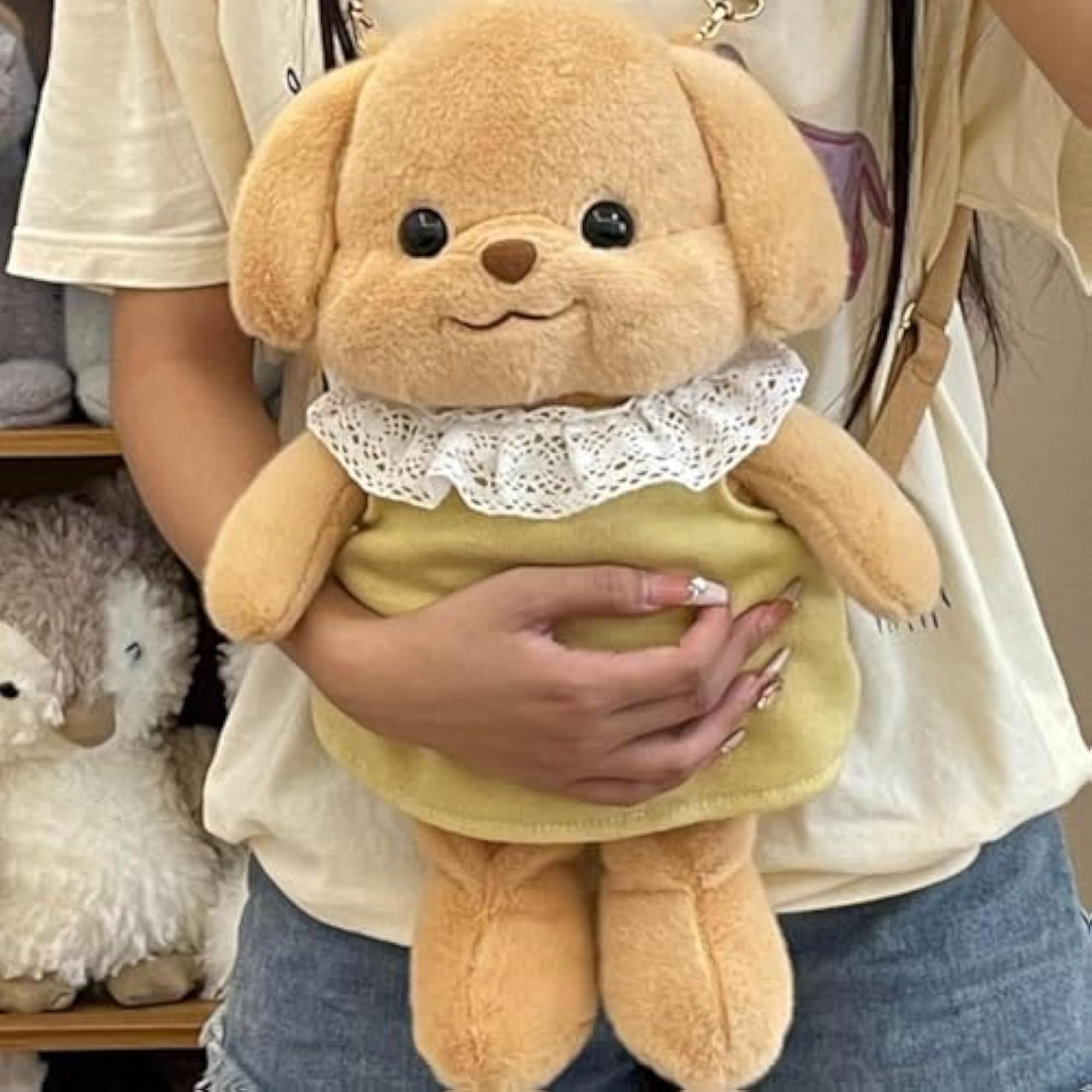 Plush Poodle Shoulder Bag for Outdoor Adventures