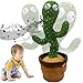 Cactus parlant, jouet à LED qui danse chantante répète ce que vous dites en peluche, cactu électronique pour garçon et fille (sans batterie)
