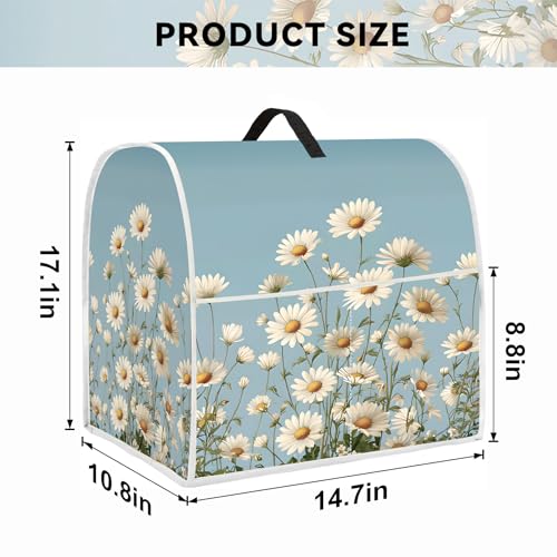 Image of Kitchen Dust Cover Compatible with 4.5 5 6 8 quart Stand Mixer, Kitchen Appliance Protective Covers with Top Handle and Pocket (Coneflower, For All 6-8 qt Mixer)