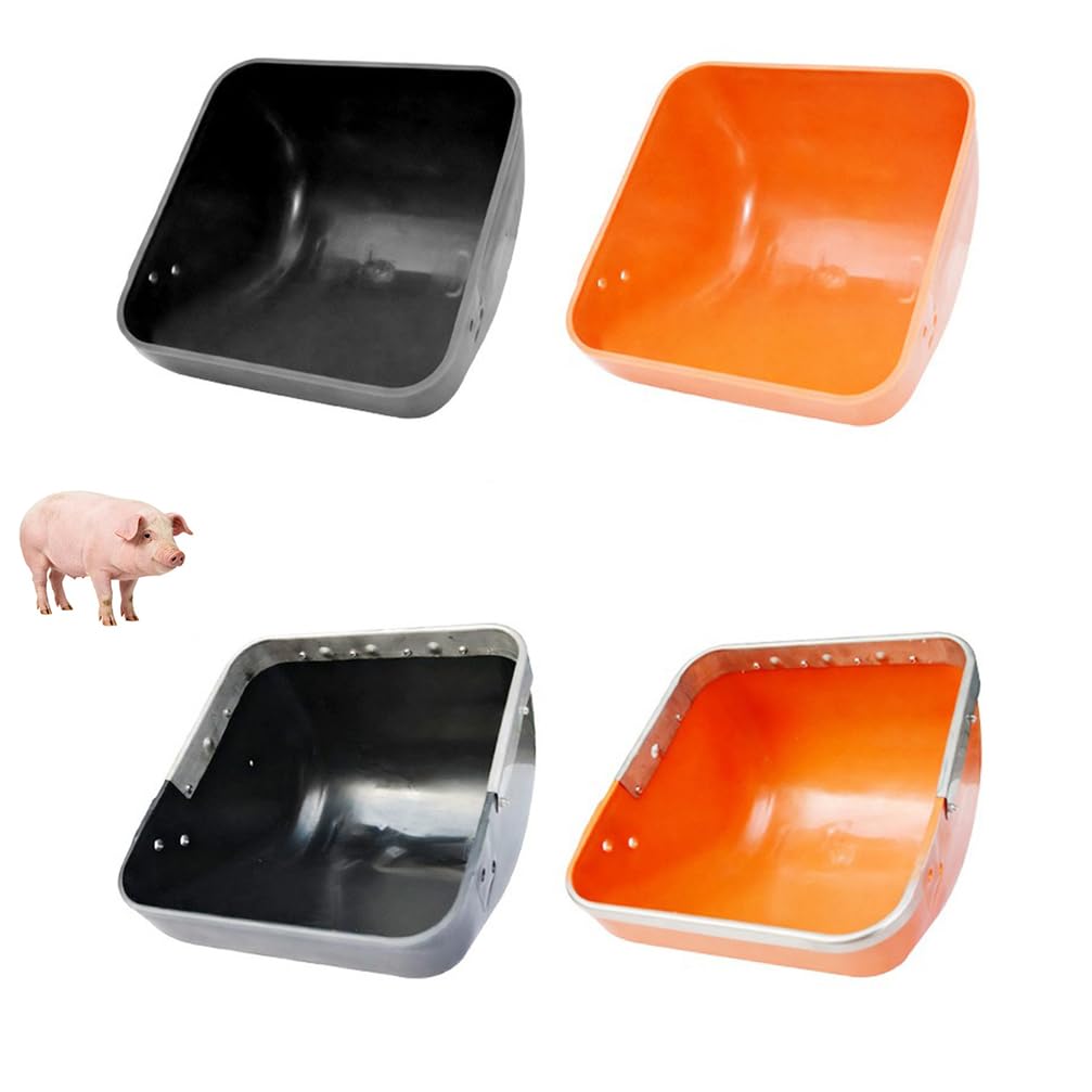 Schweinefutterautomat Futtertröge Aus Kunststoff Für Schweine Poultry Habitat Supplies Schweinfutterspender Für Schweine Ziegen Und Geflügel Landwirtschaftlicher,Orange/b,L37*H22*W38