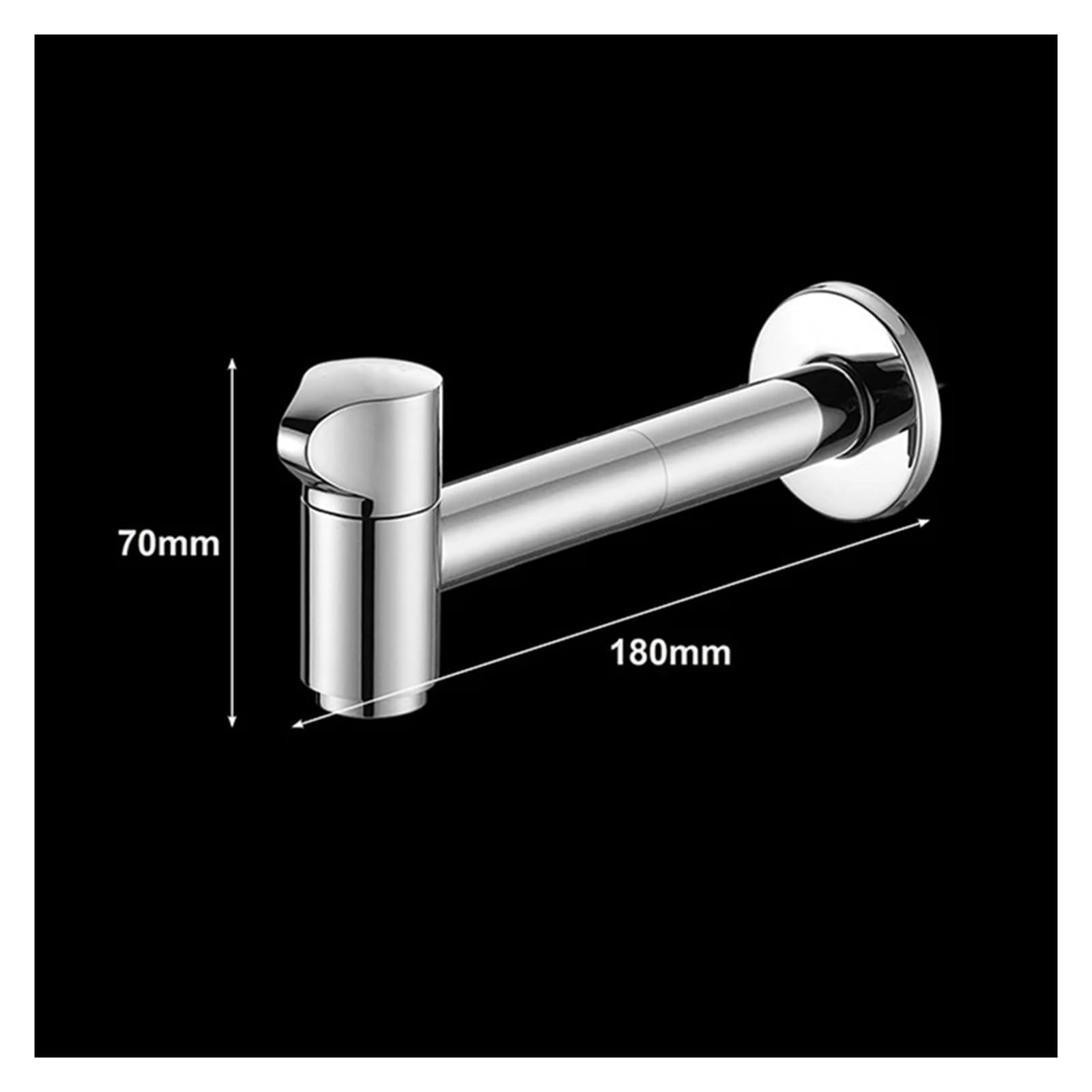 Grifo cromado de latón macizo, grifo for jardín exterior, grifo roscado de montaje en pared de 1/2 pulgadas, extensión de grifo for piscina de fregona de 10cm
