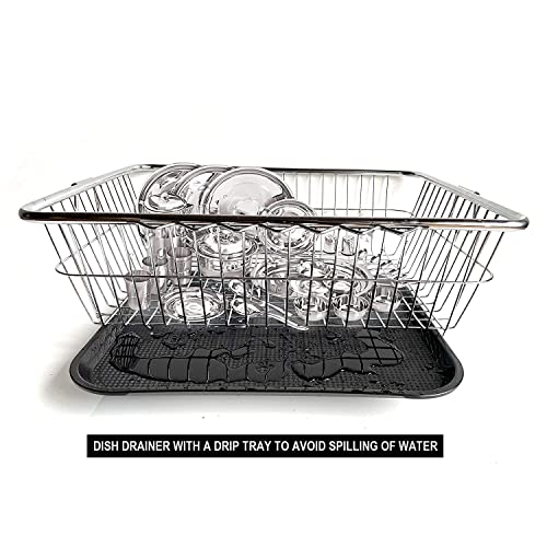 Image of BIRDWING Dish Drainer Basket Plastic Tray to Collect Water | Premium Plastic Draining Tray | Fast Food Tray, Platter, Serving Tray for Breakfast, 35x45cm