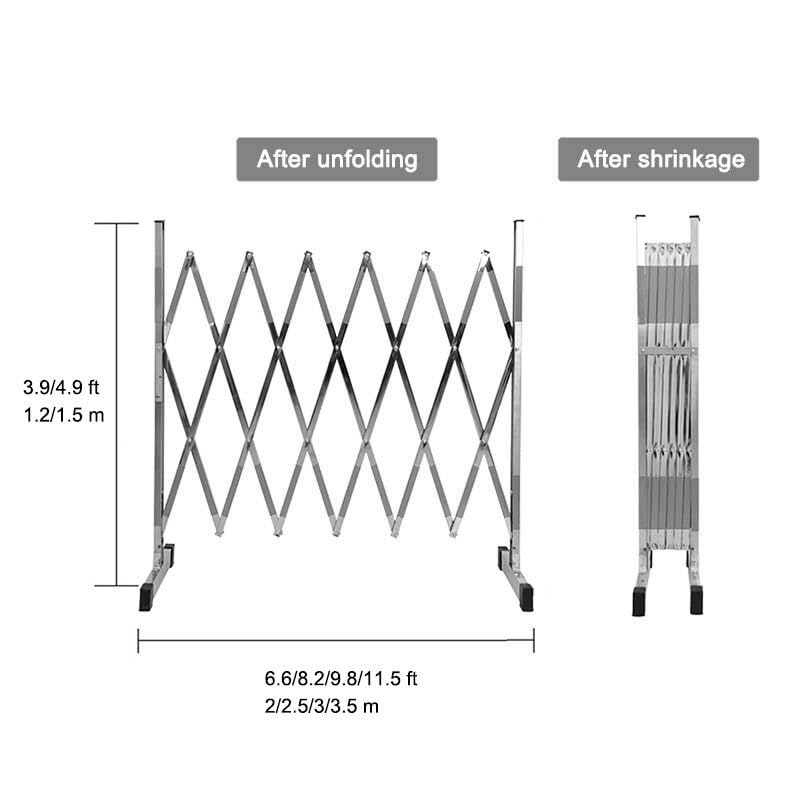Barrière de sécurité industrielle extensible pliable portable extérieure argent - 6