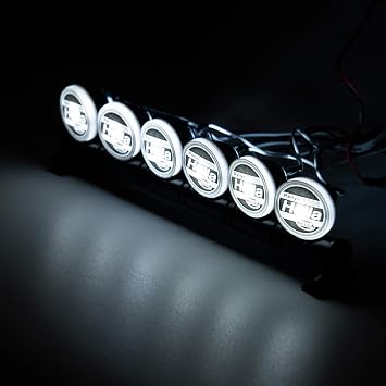 6 Led Lights Roof Lamp Multi-Function Spot Light Bar for 1/10 SCX10 II TRX TRX-4 TRX-6 RC Crawler Car