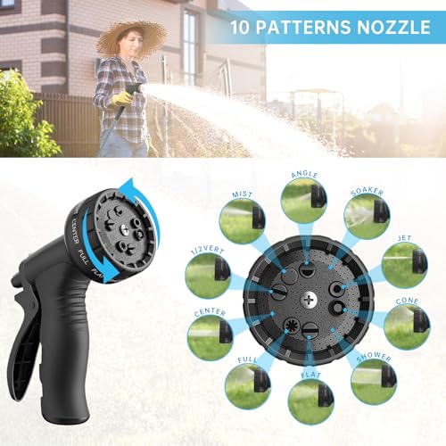 Image of Garden Hose Reel,1 /2 Inch x 82FT Water Hose (GASE2001), Super Heavy Duty, Any Length Lock, Slow Return System, Wall Mounted and 180 Deg Swivel Bracket