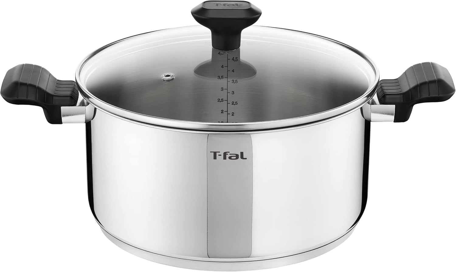 Tefal Tefal Comfort Max 24cm Stainless Steel Stewpot, Durable Casserole Dish with Glass Lid, Induction Compatible, Ergonomic Stay-Cool