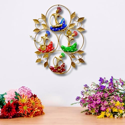 Image of Bharat Art Metal Iron 4 Anti Musicians B Frame Decorative Wall Art Decor for Home Bedroom Living room Office Cafe Decorative | Elegant Artistic Showpiece Sculpture | Gift Item | 24x1x20 Inch | W181 (B)