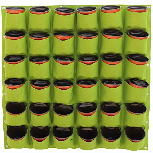 Hillylolly Verticale wandplantenbak, vakken voor hangende plantenbakken, vilten zakken, verticale bloempot, plantenzak, wandkweekzak, tuindecoratie (zwart