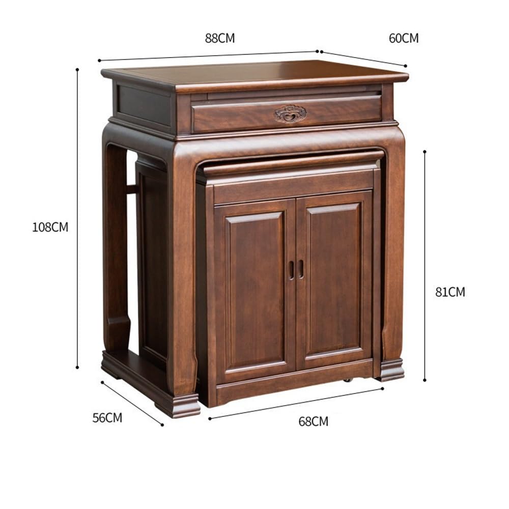 Gabinetto dell'altare Set tavolo da altare espositore tradizionale in legno Mobiletto per Altare(Bruin,Piccolo)