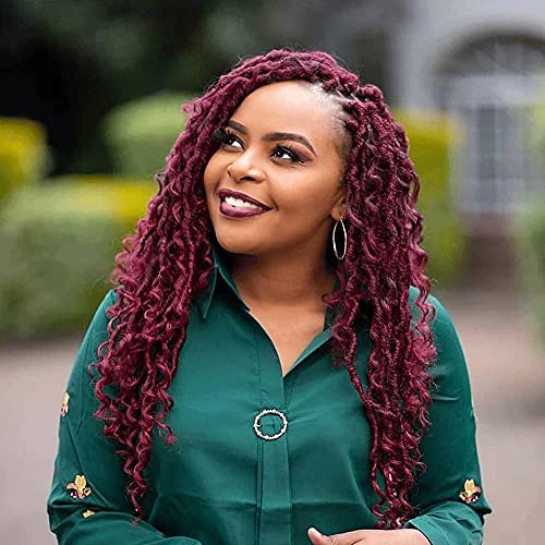 GoldenBeauty 22 Inch River locs Crochet Hair 5packs Goddess Locs Crochet Hair Fauxs Locs Wavy Crochet With Curly Hair In Middle And Ends (22 Inch (Pack of 5), T530)