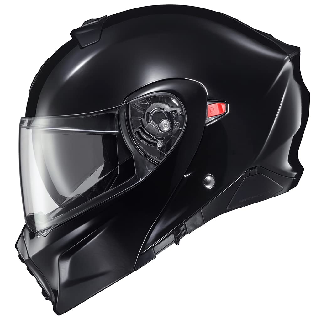 ScorpionEXO GT930 Open Full Face Transformer Adult Motorcycle Helmet Bluetooth Ready Speaker Pockets DOT ECE P/J Approved Solid (Gloss Black - Medium)