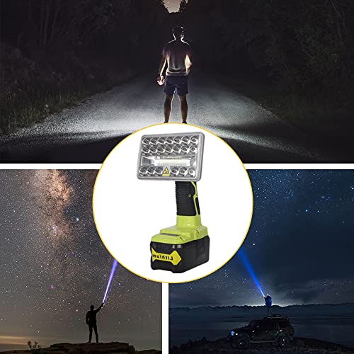 Image of DTEZTECH Cordless LED Work Light for Ryobi 18v Battery, 18W 2000LM Power LED Spotlight Handheld Flashlight Portable Jobsite Light for Outdoor Camping, Emergency, Power Outages(Tool Only)