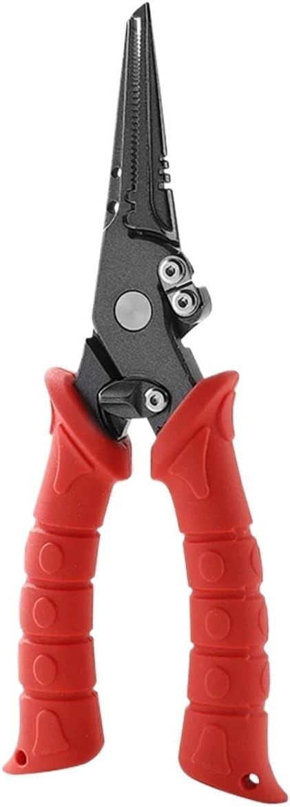 Stainless Steel Fishing Pliers Saltwater Resistant Hook Remover Multifunctional Fishing Tool(Red)