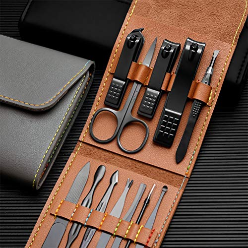 ZHIYE 12 Pcs Nail Clippers Set Stainless Steel Nail Clipper, Professional Nail Scissors Grooming Pedicure Kit Manicure, Cuticle Remover Tools - Image 7